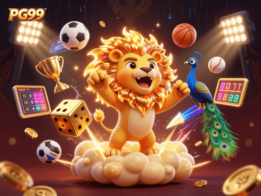 Join the thrilling excitement of PG99 with animated casino elements capturing the essence of online gaming.