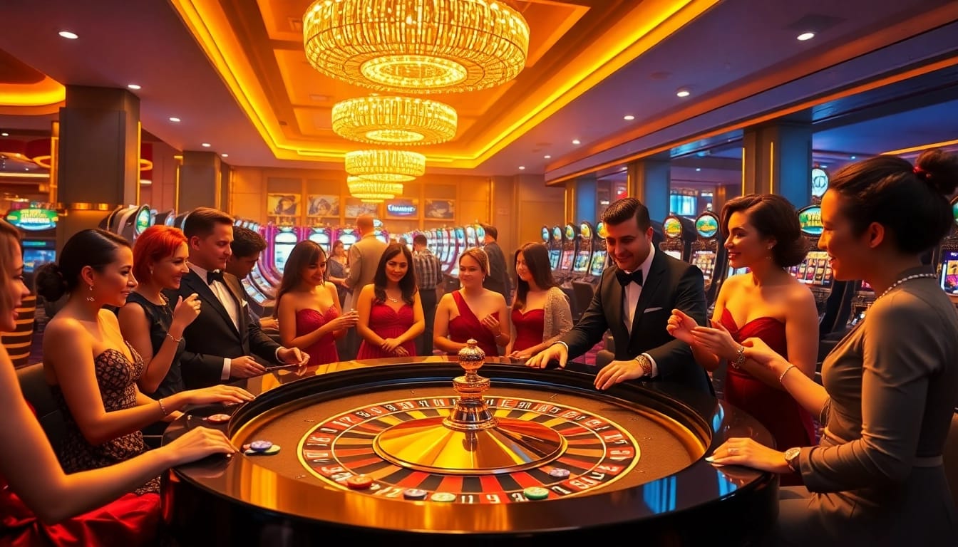 Gambling excitement at XX88 casino with players at a roulette table.