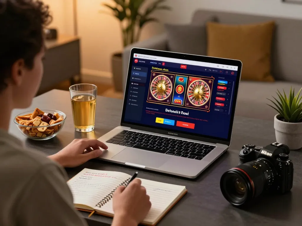 Engaging online gambling experience at cm88.com with a player strategizing on laptop.