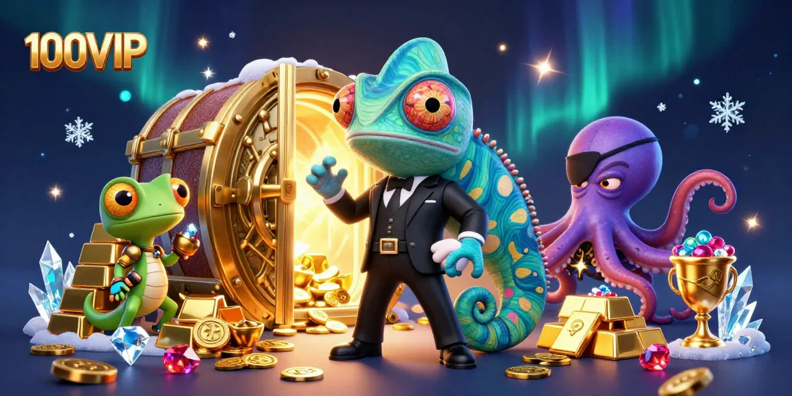 Win big with 100VIP’s vibrant casino adventures featuring treasure and exciting characters.