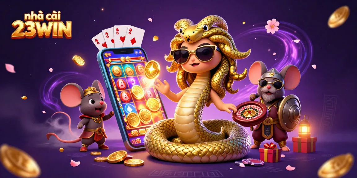 Engage with thrilling gameplay at nhà cái 23WIN, showcasing vibrant animations and colorful casino elements.