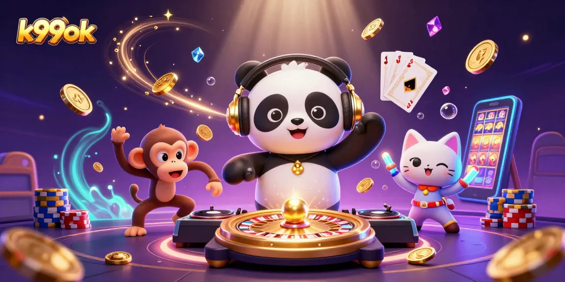 Engage with excitement at k99ok featuring a DJ panda, breakdancing monkey, and rave kitten.