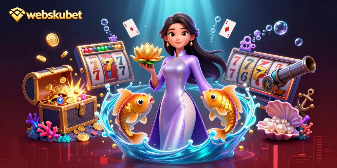 Engage with webskubet in a vibrant 3D casino scene featuring Asian elegance and rich gaming elements.