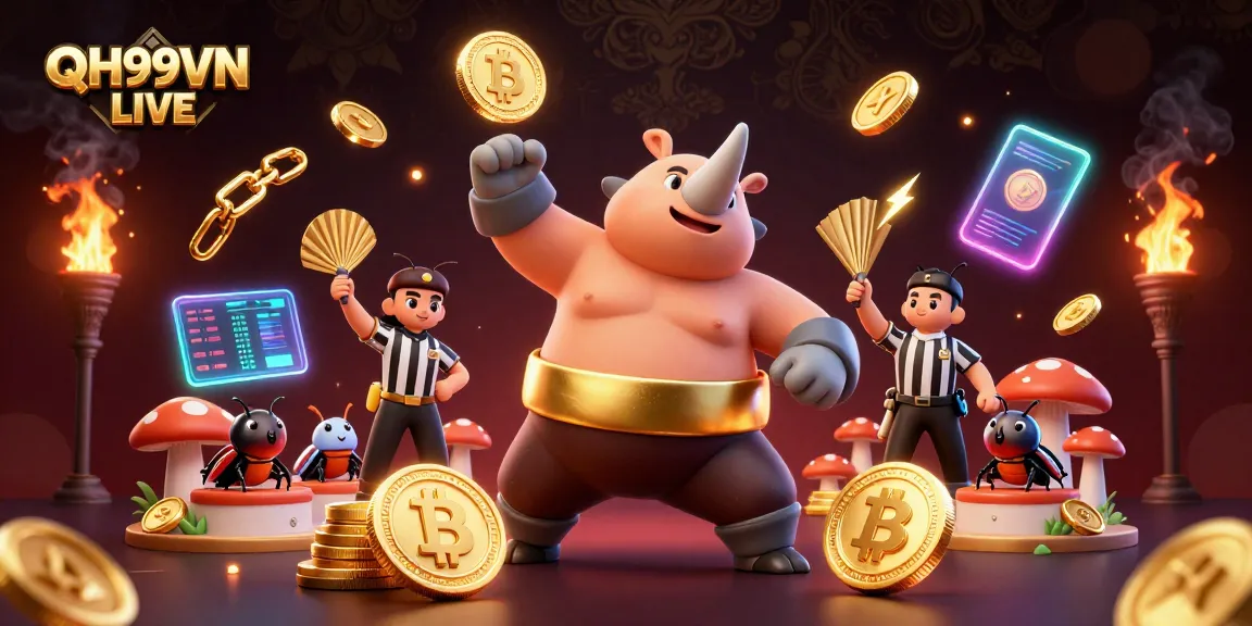 Engage with QH99VN LIVE as a rhinoceros beetle champion powers through a thrilling casino challenge with real-time crypto elements.