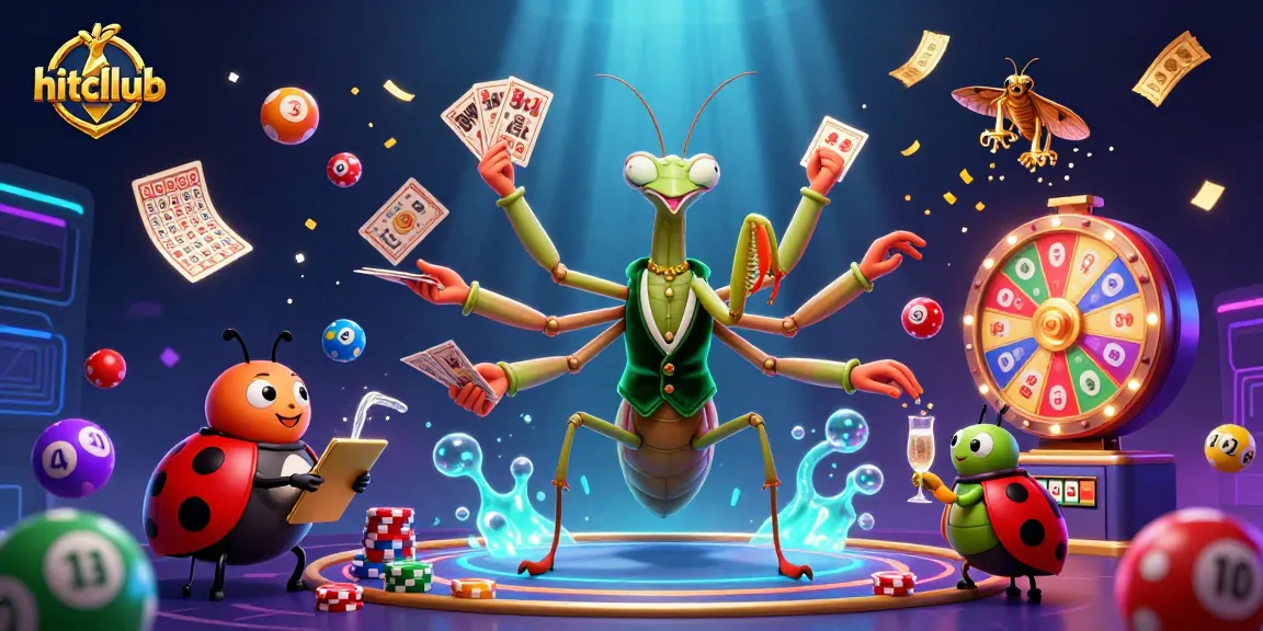 Experience the thrill of gaming with hitcllub, where a giant card sharp and ladybug pit boss create an exciting casino atmosphere.