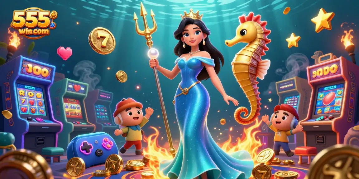 Engage in thrilling games at 555win com with beautiful underwater visuals and casino elements.