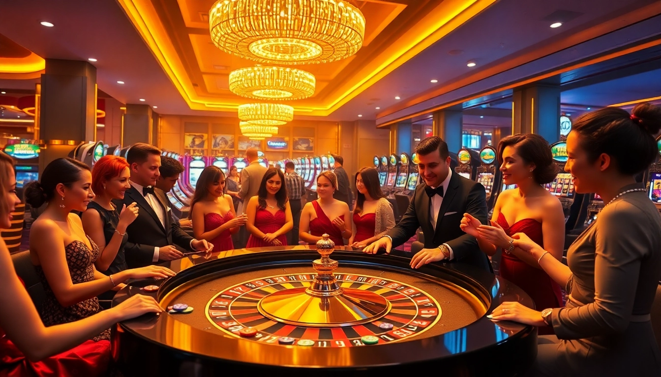 Gambling excitement at XX88 casino with players at a roulette table.