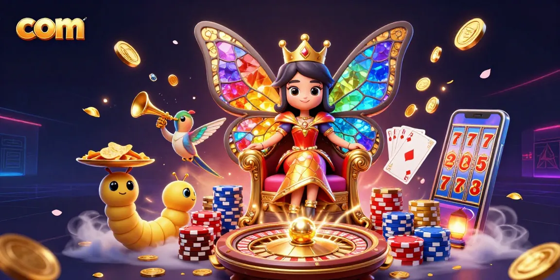 Catch com the vibrant excitement of casino gaming with a stunning butterfly queen and dynamic elements.