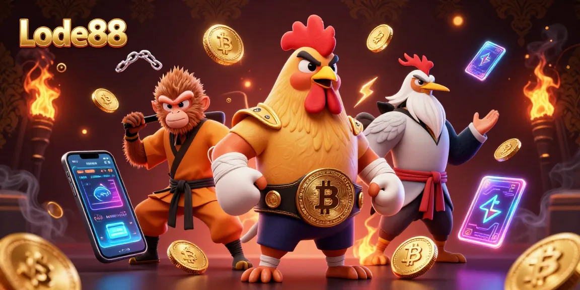 Engage with the thrilling world of Lode88 through this vibrant and energetic casino scene.