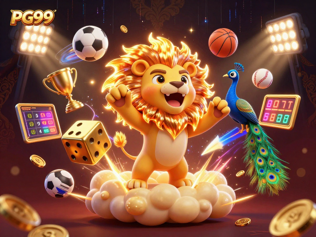 Join the thrilling excitement of PG99 with animated casino elements capturing the essence of online gaming.