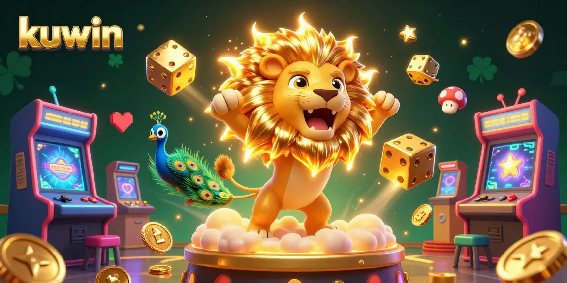 Experience thrilling gameplay at kuwin, where a majestic lion and golden dice embody excitement.