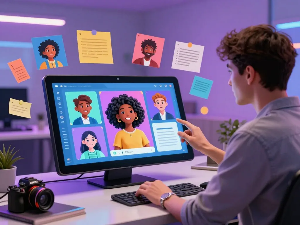Engaging conversation with Crushon AI characters on a sleek touchscreen device.