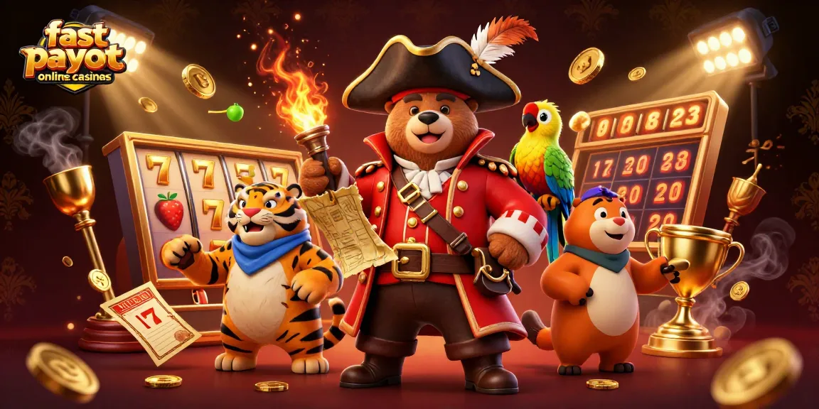 Experience fast payout online casinos with vibrant 3D pirate-themed casino elements in dynamic action.