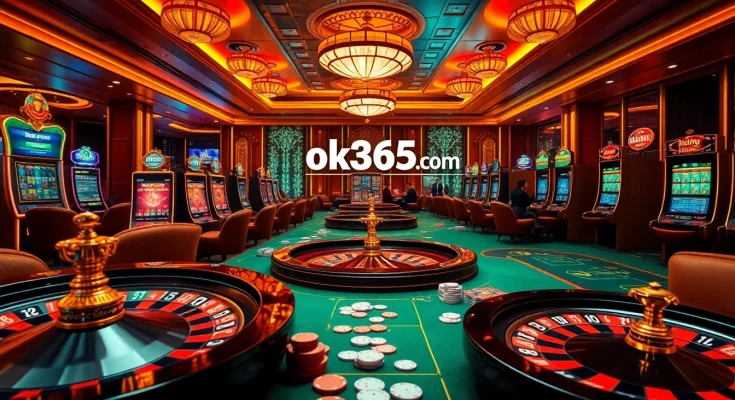 Experience the thrilling atmosphere of ok365 com with vibrant gaming tables and exciting casino games.
